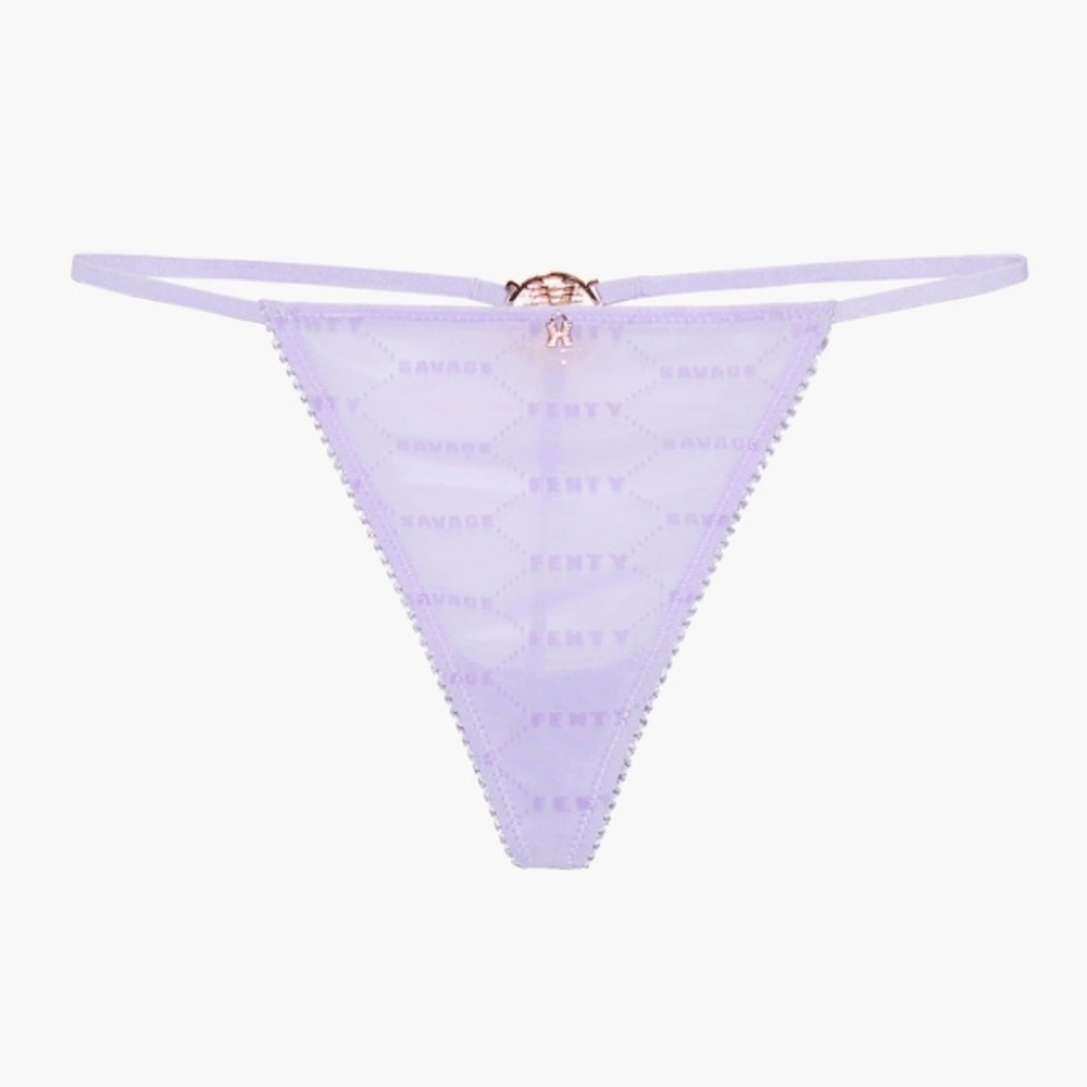 Savage X Fenty flocked logo g-string-lavender